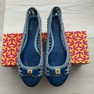 Tory Burch Carlyle Flat Light Chambray/Blue Size 7
